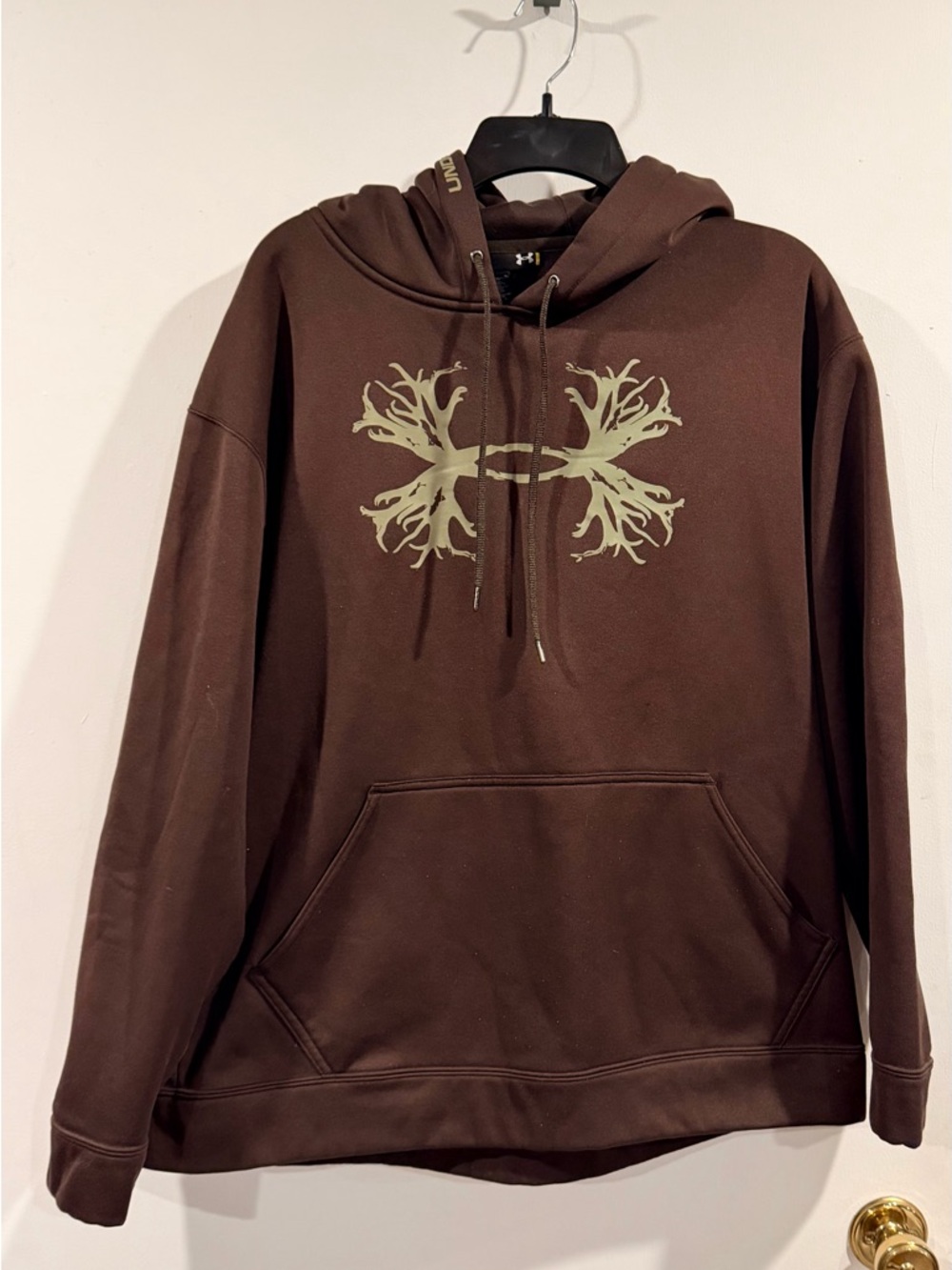 LG Brown Crewneck Hoodie with Olive Tree Graphic